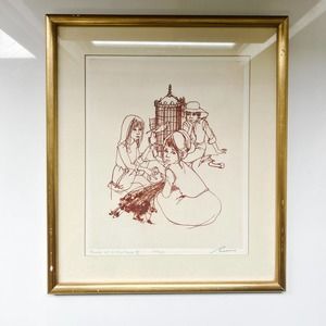 Salvatore Russo Etching Birds of a Feather II, Signed & Exhibited Piece